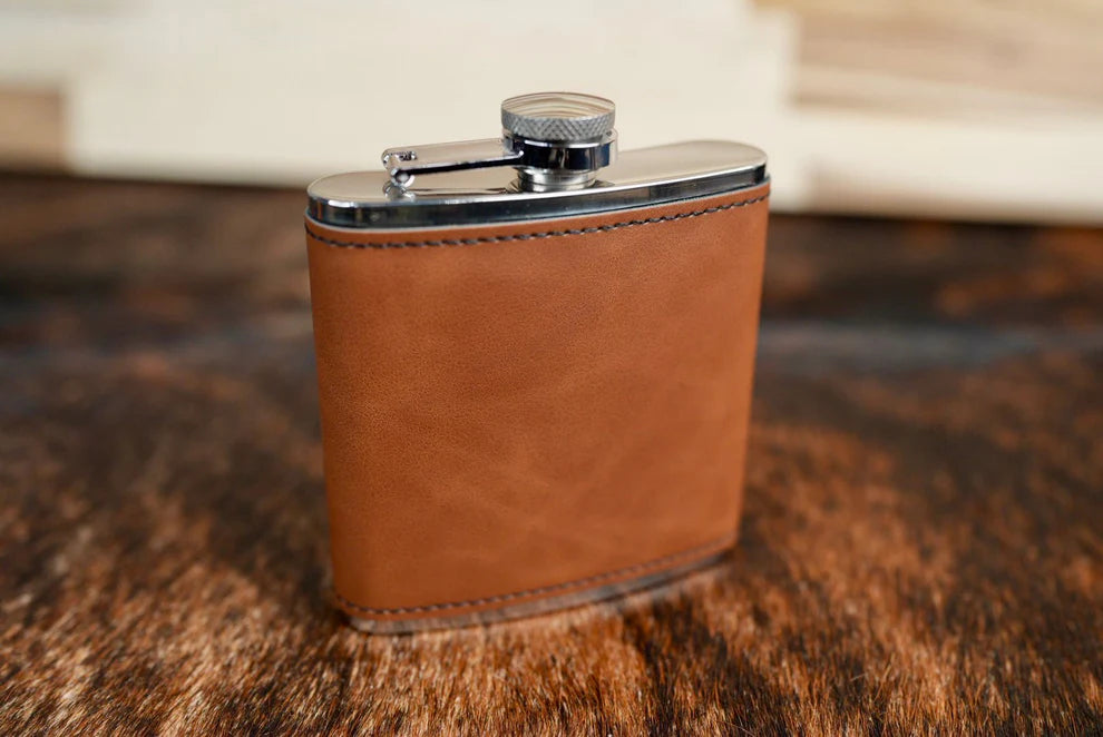 6 oz. Leatherette Wrapped Flask