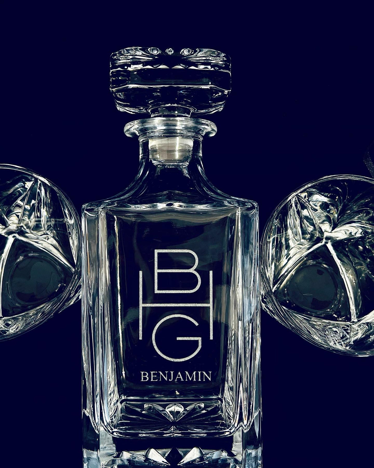 Personalized Whiskey Decanter with Rocks Glasses