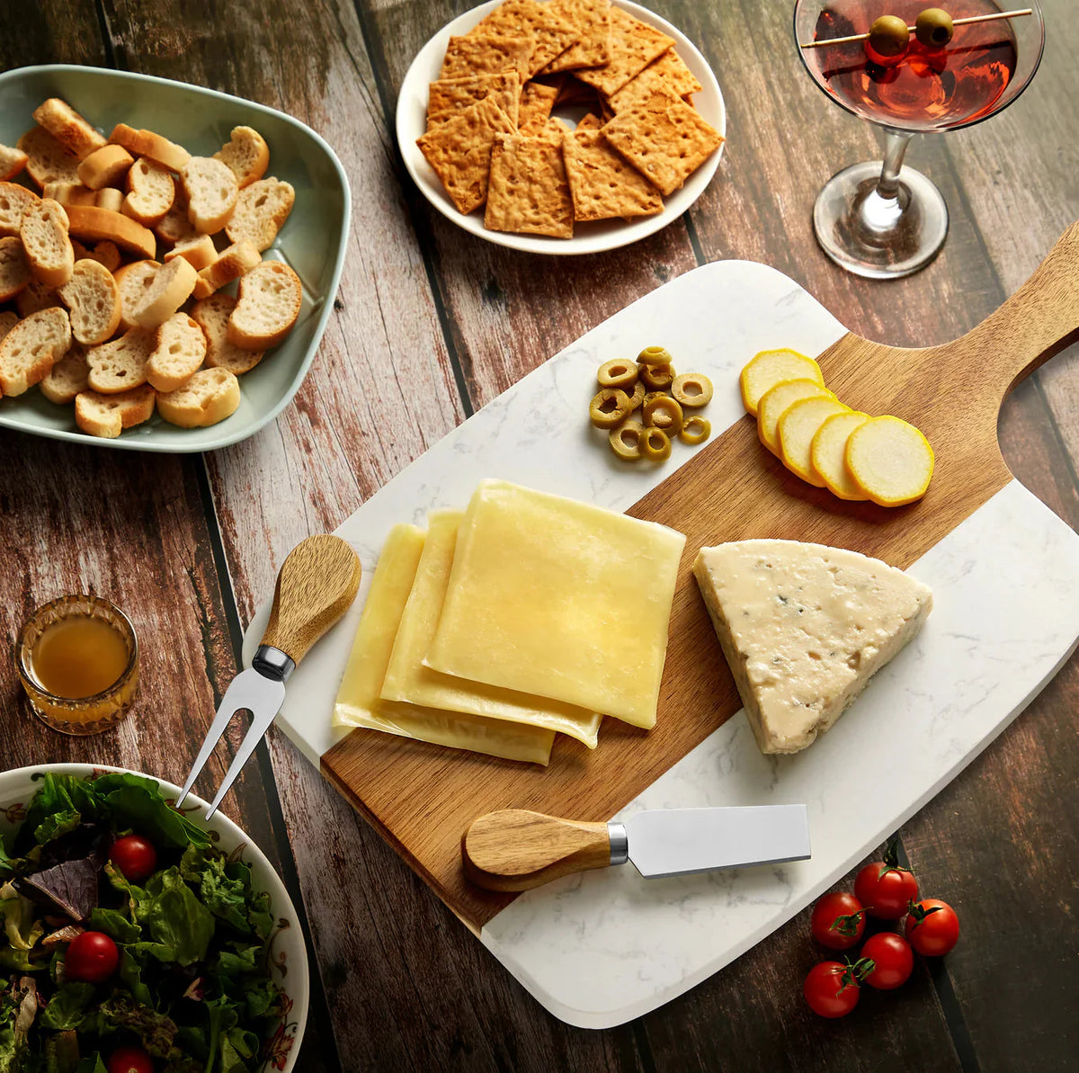Personalized Marble Serving Board - 5 Piece Set