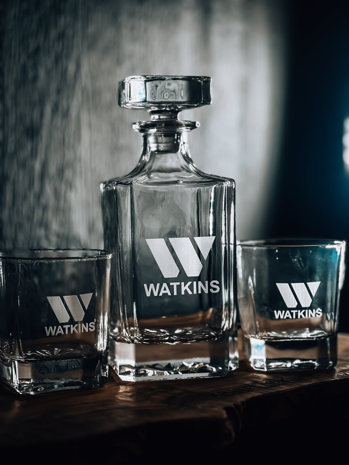 Personalized Whiskey Decanter with Rocks Glasses