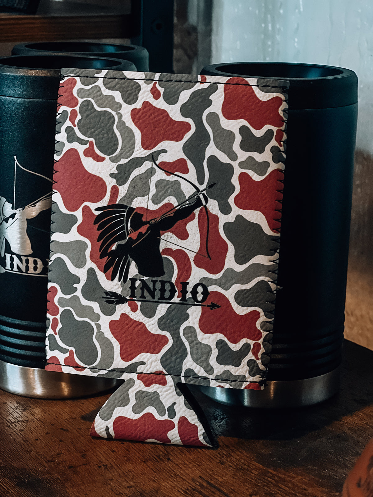Heritage Collection Slim Leather Koozie, Set of 5