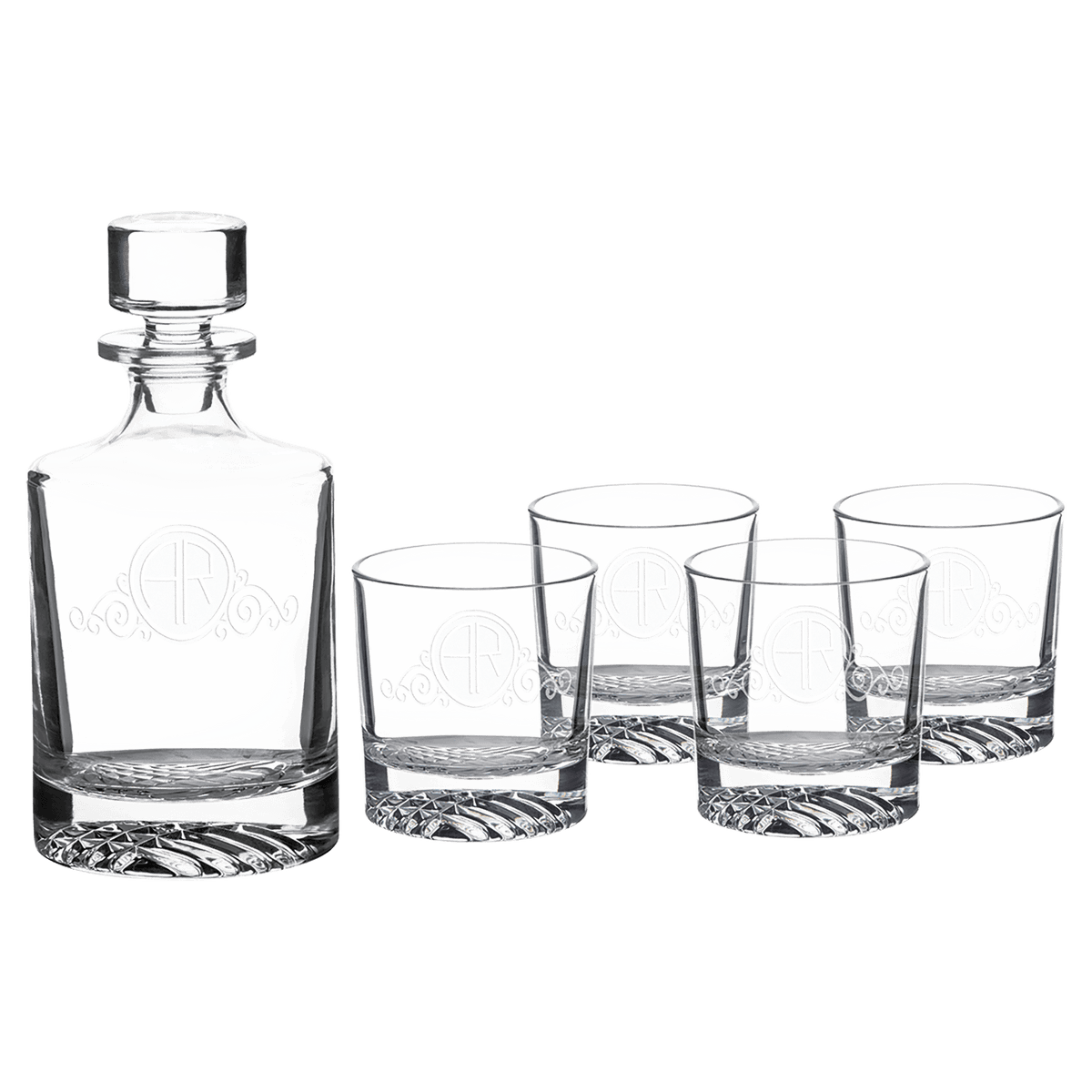 Personalized Whiskey Decanter with Rocks Glasses