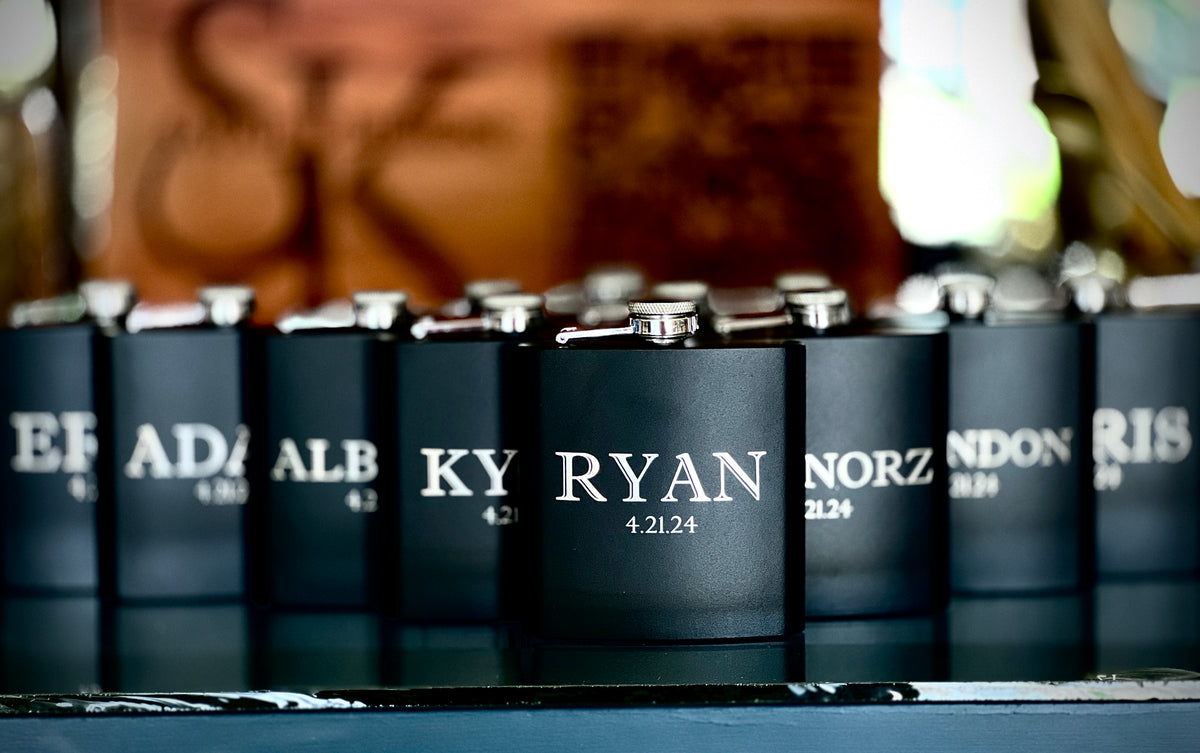 6 oz. Powder Coated Stainless Steel Flask