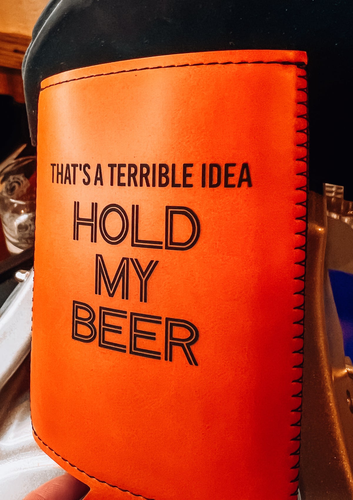 Heritage Collection Slim Leather Koozie, Set of 5