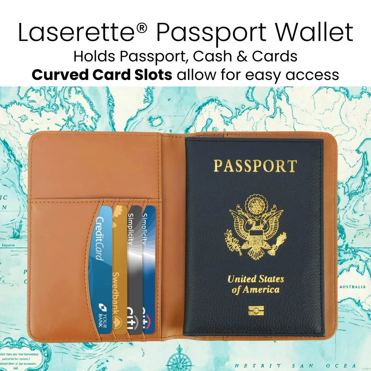 Luxury Travel Passport Holder with Card & Cash Slots