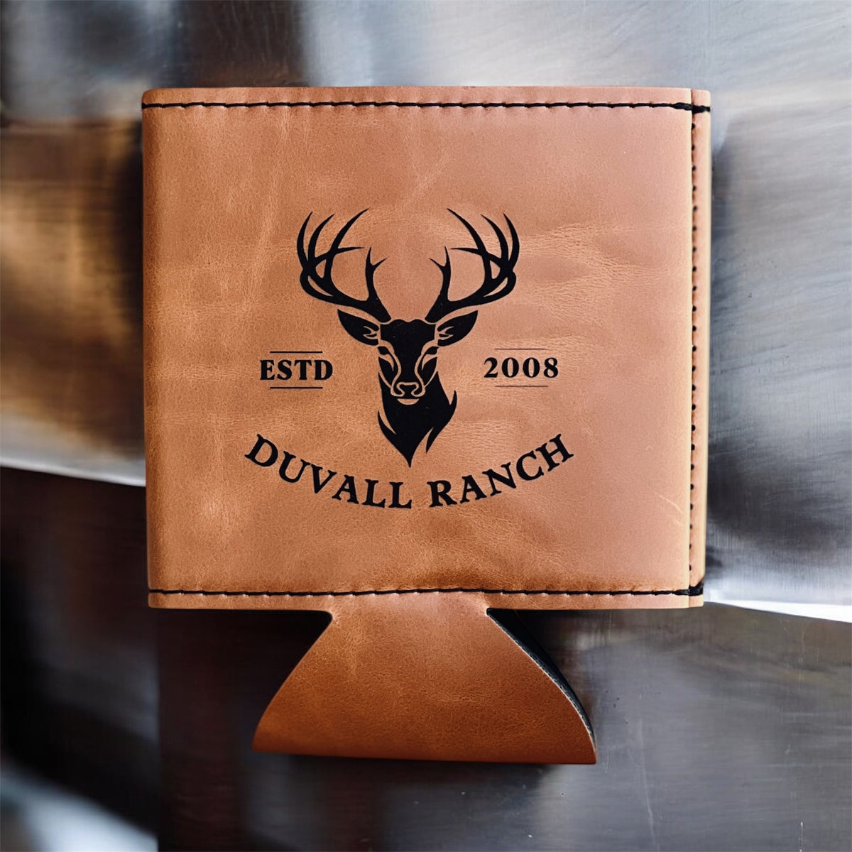 Heritage Collection Leather Koozie, Set of 5