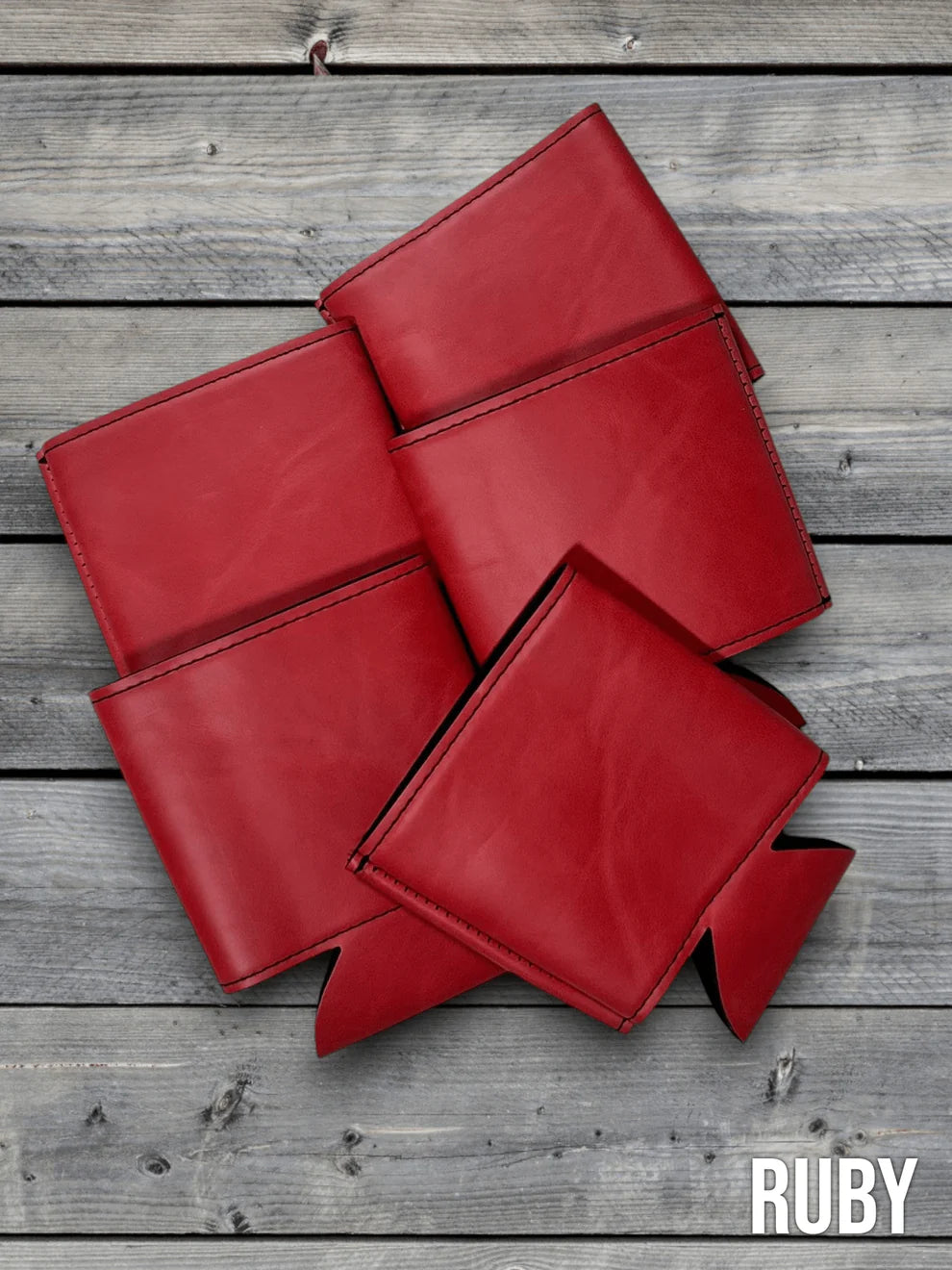 Heritage Collection Leather Koozie, Set of 5