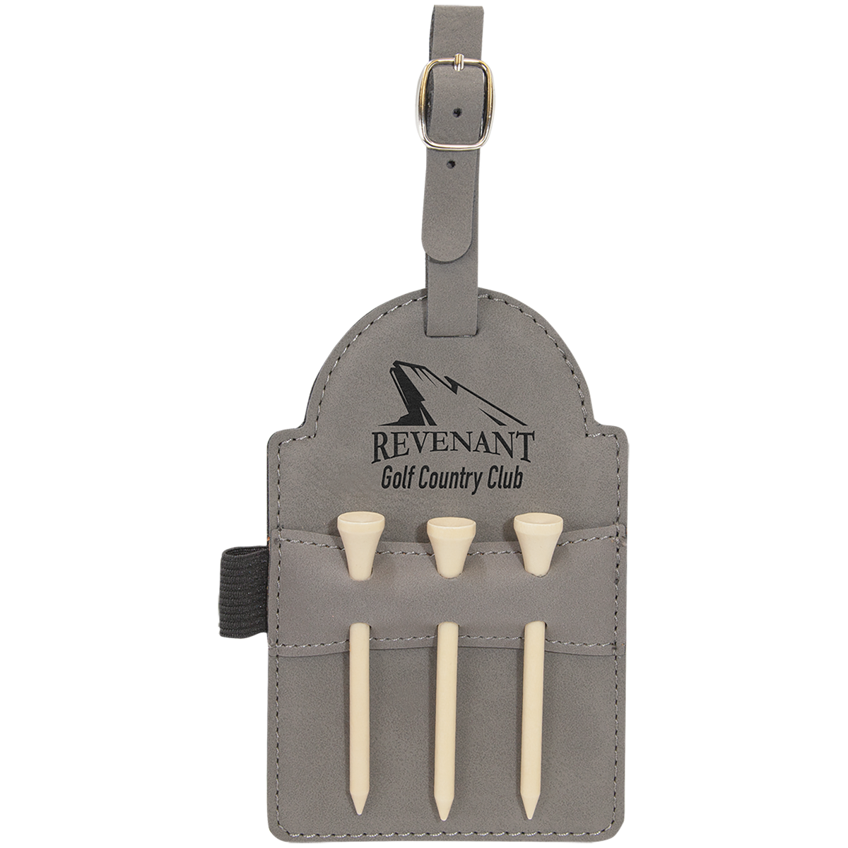 Golf Bag Tag with 3 Wooden Tees