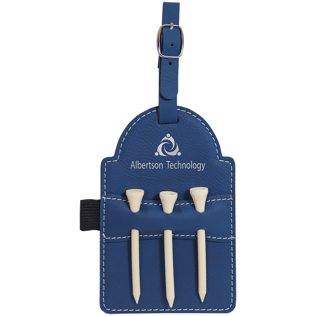 Golf Bag Tag with 3 Wooden Tees