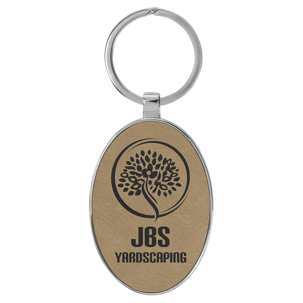Personalized Oval Keychain with Metal Edge