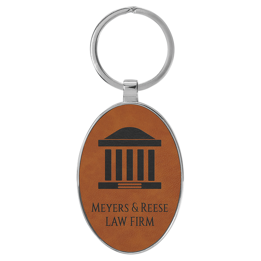 Personalized Oval Keychain with Metal Edge