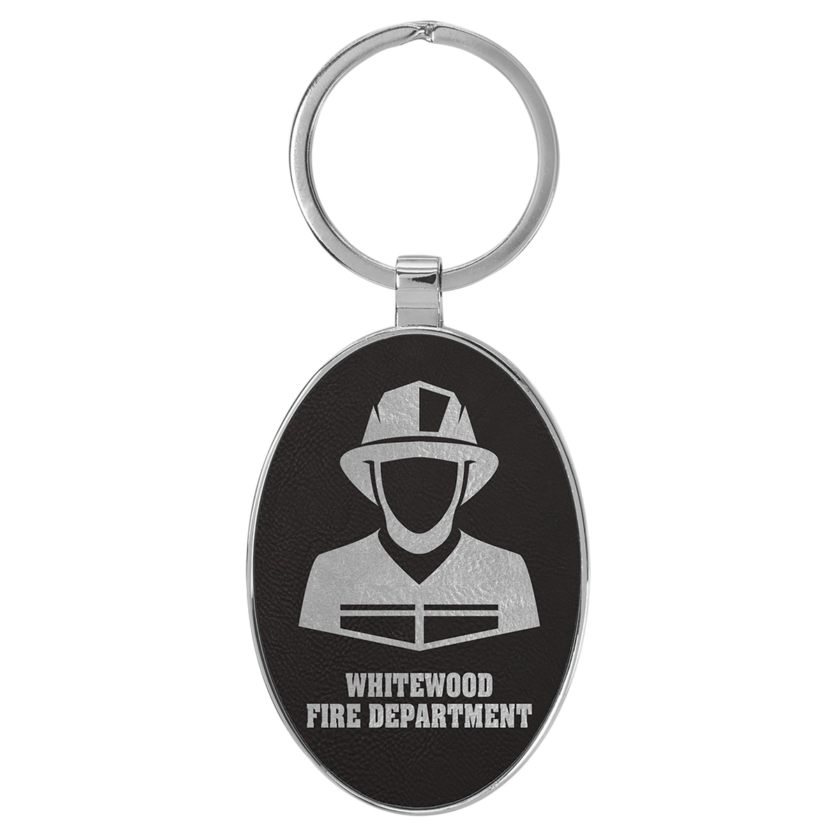 Personalized Oval Keychain with Metal Edge