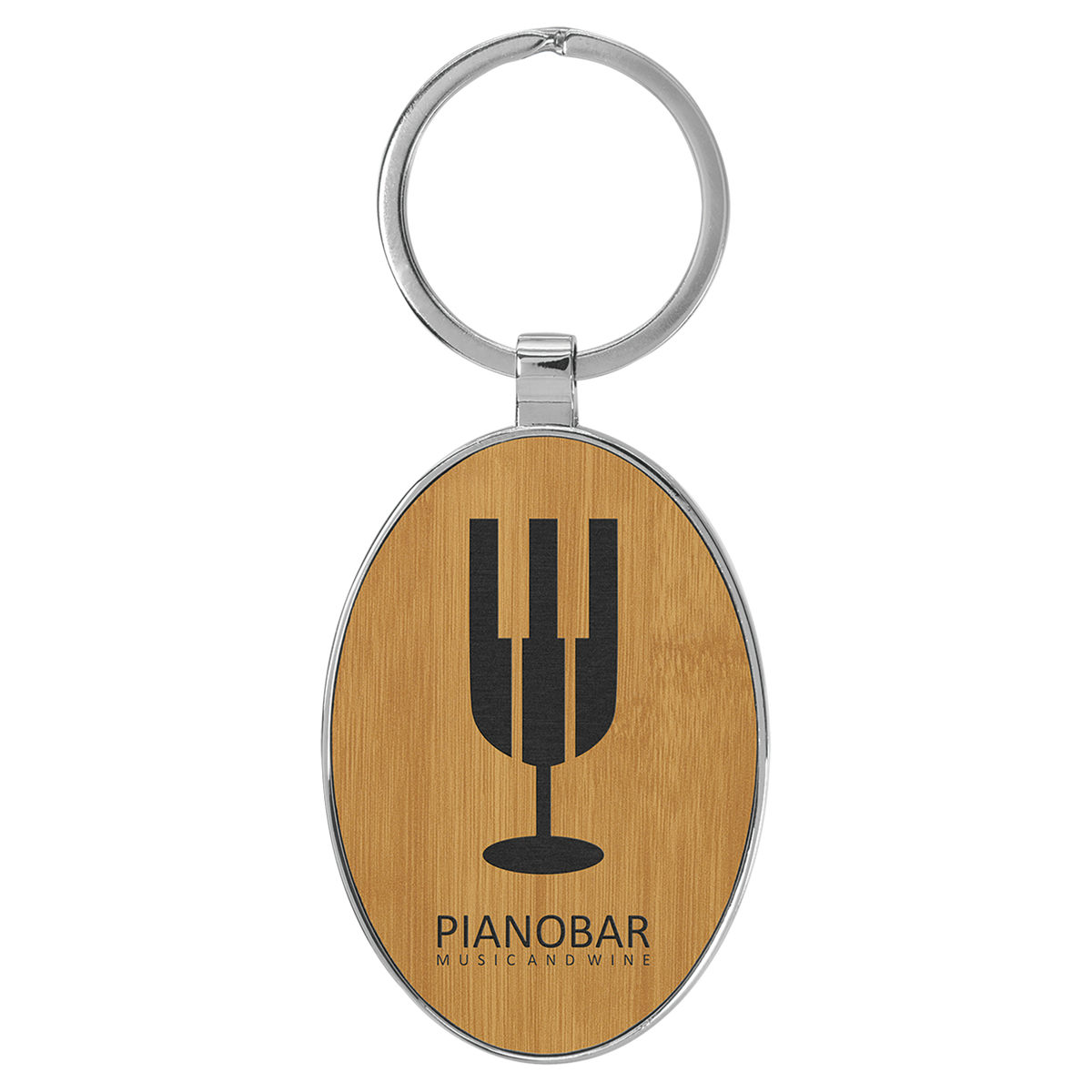 Personalized Oval Keychain with Metal Edge