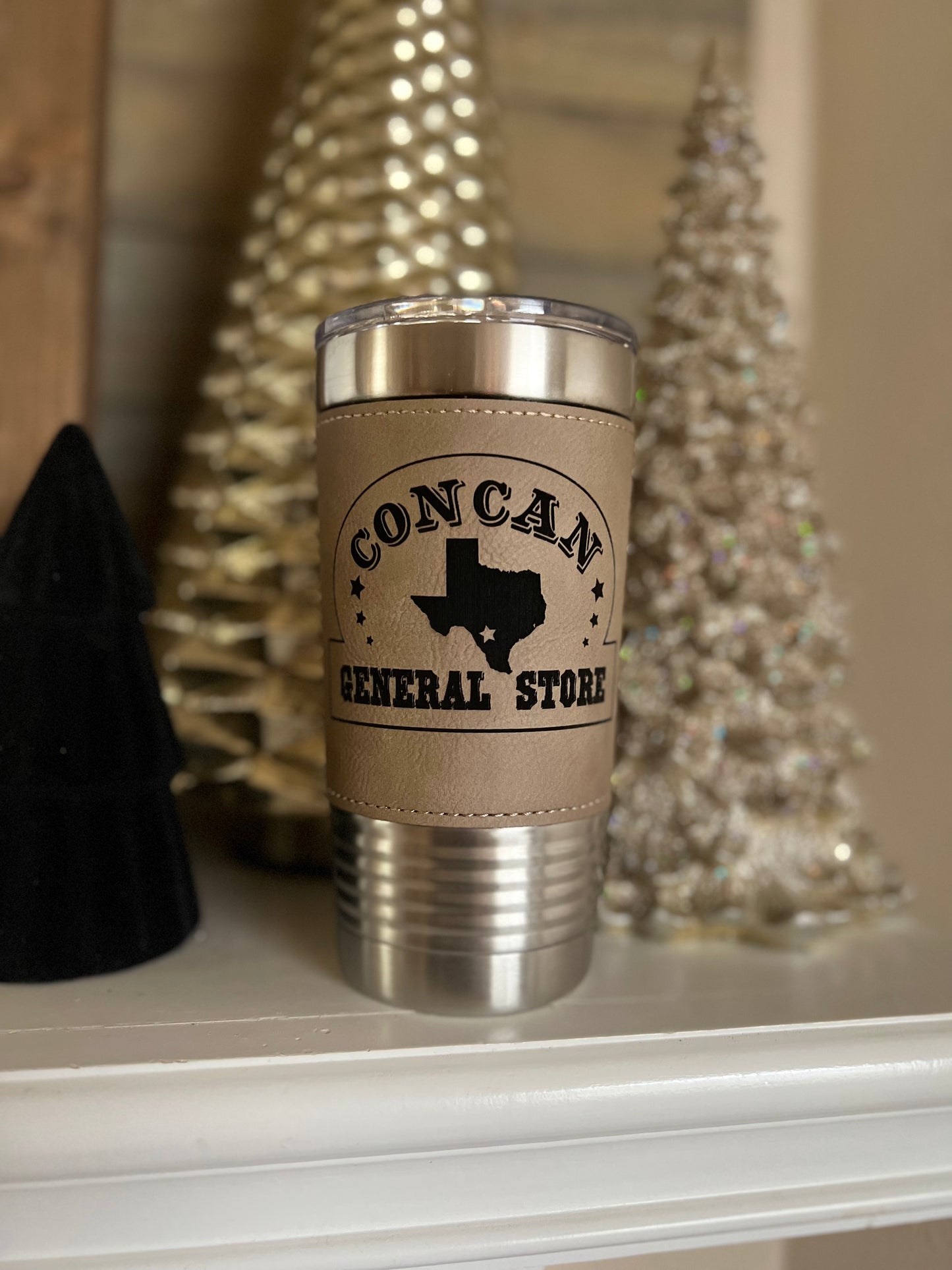 20 oz. Leather Wrapped Tumbler with Clear Lid