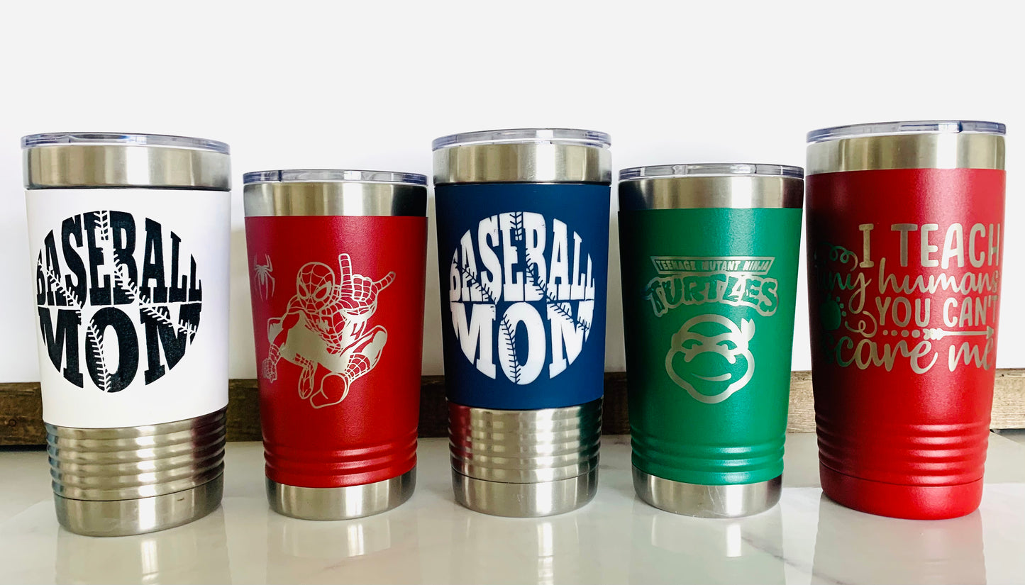 20 oz. Tumbler with Silicone Grip and Clear Lid