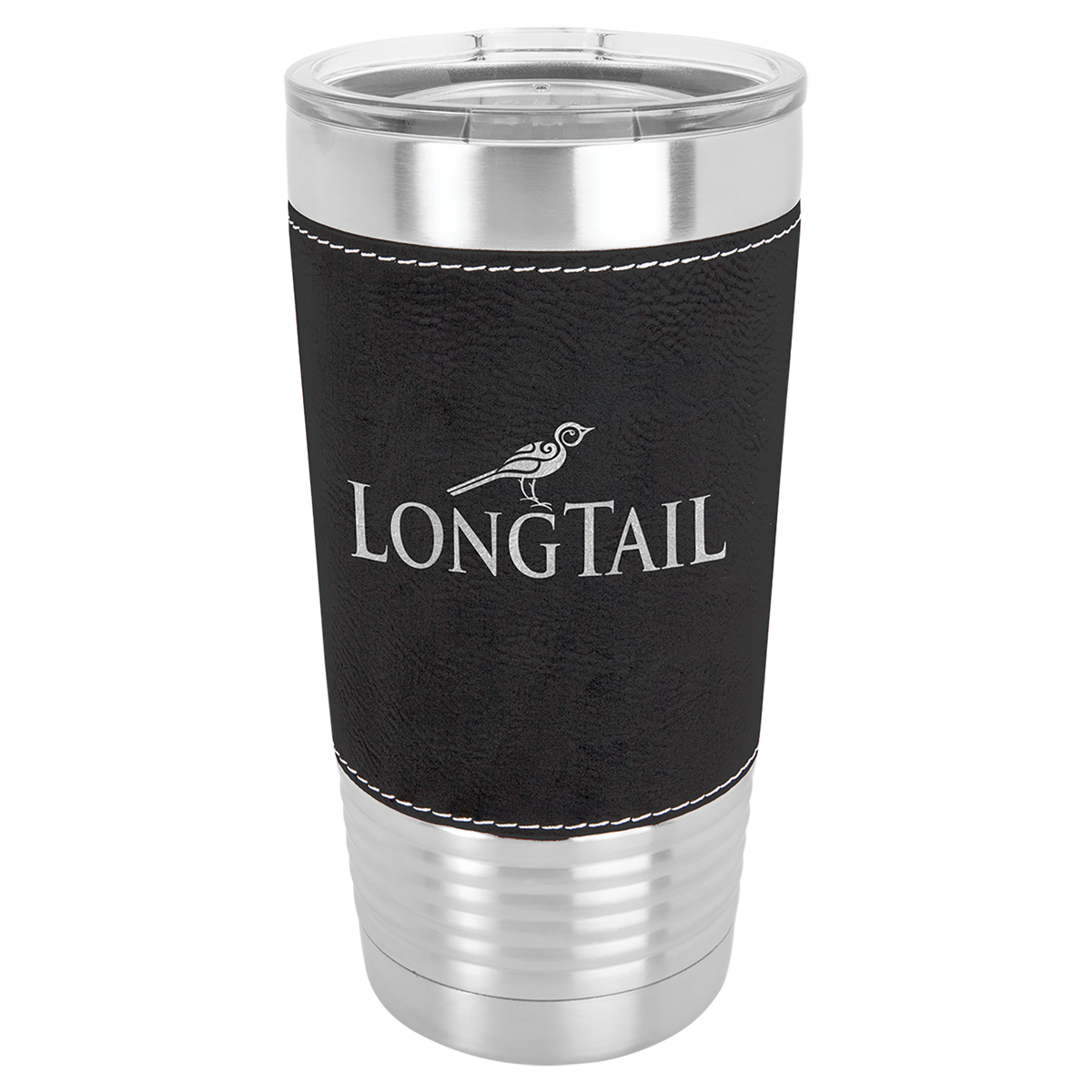 20 oz. Leather Wrapped Tumbler with Clear Lid