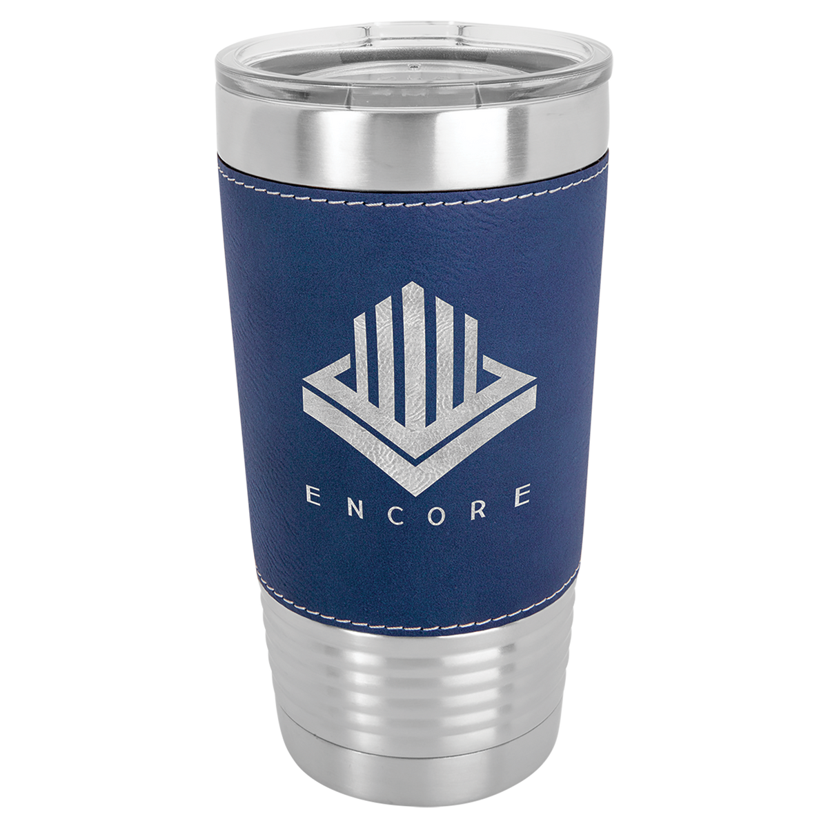 20 oz. Leather Wrapped Tumbler with Clear Lid