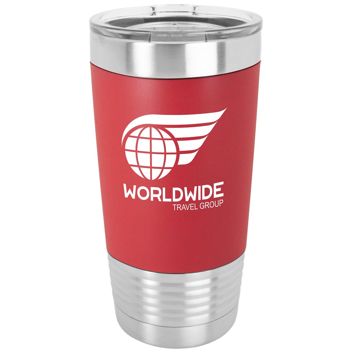 20 oz. Tumbler with Silicone Grip and Clear Lid